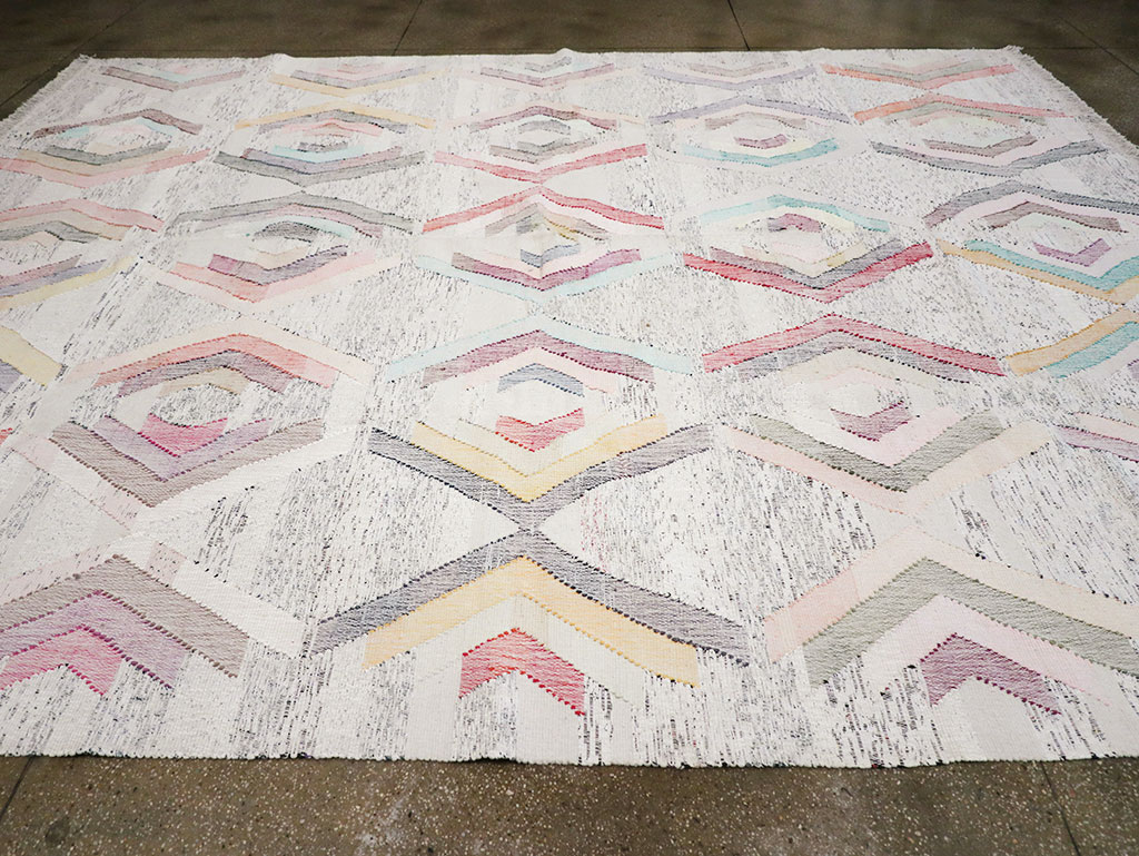 Contemporary Turkish Flatweave Large Room Size Carpet, No.32531 - Gss