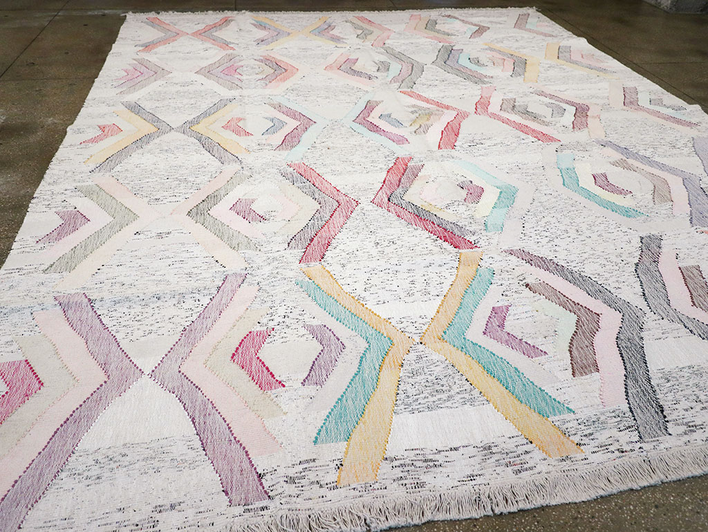 Contemporary Turkish Flatweave Large Room Size Carpet, No.32531 - Gss