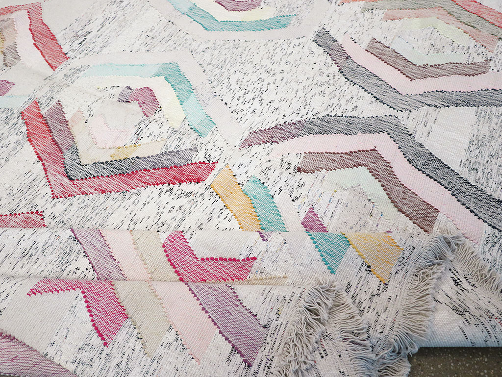 Contemporary Turkish Flatweave Large Room Size Carpet, No.32531 - Gss