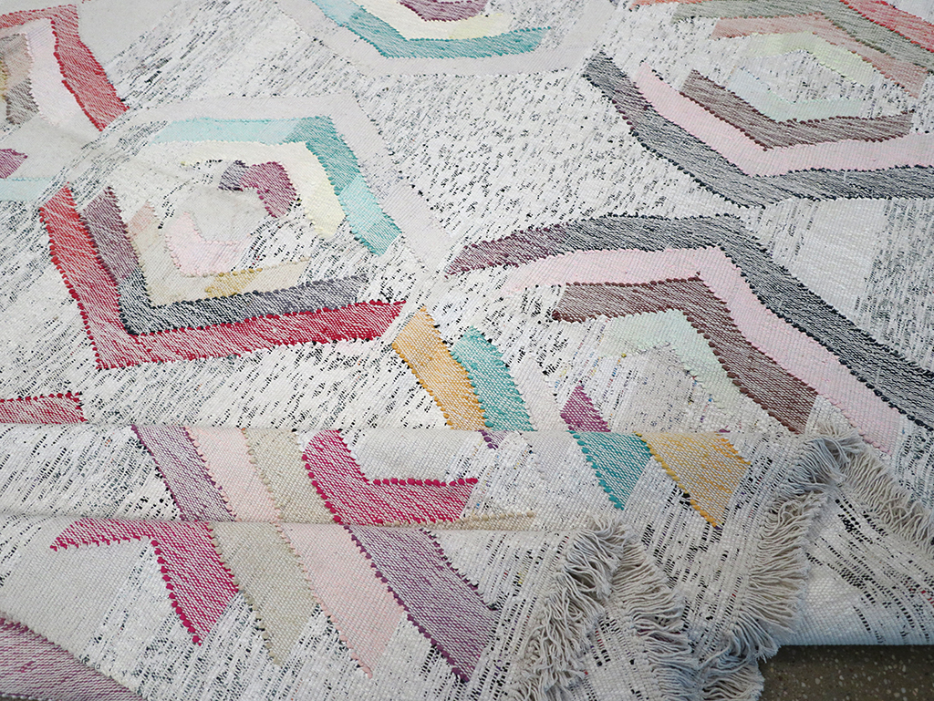 Contemporary Turkish Flatweave Large Room Size Carpet, No.32531 - Gss