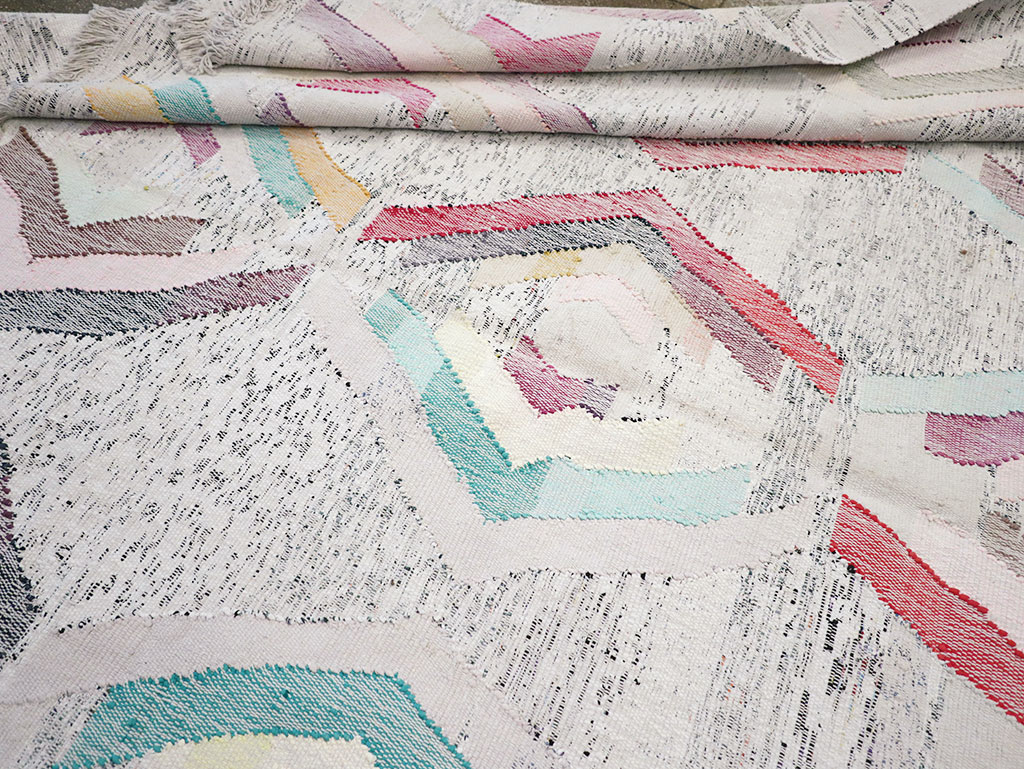 Contemporary Turkish Flatweave Large Room Size Carpet, No.32531 - Gss