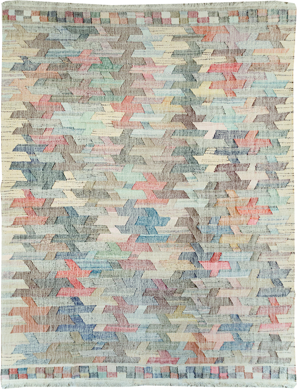 Modern Turkish Flatweave Kilim Large Room Size Carpet, No.32532 - Gss