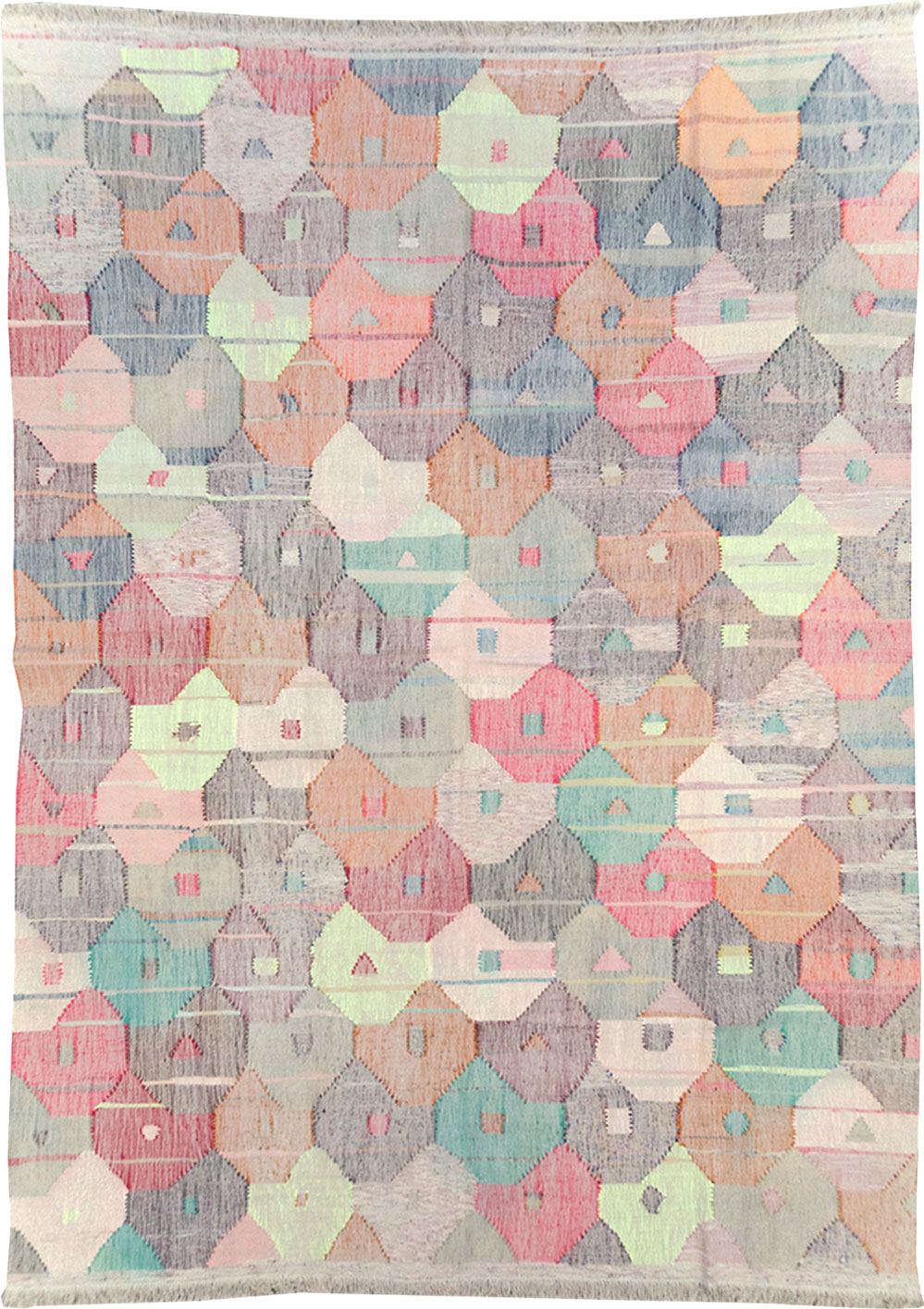 Contemporary Turkish Flatweave Room Size Carpet, No.32533 - Gss