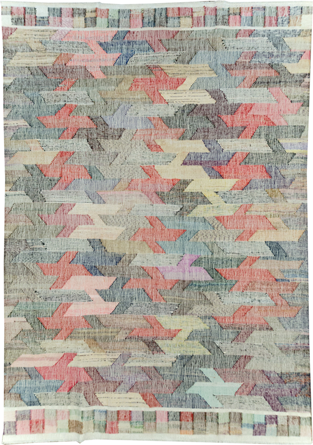Modern Turkish Flatweave Room Size Carpet, No.32535 - Gss