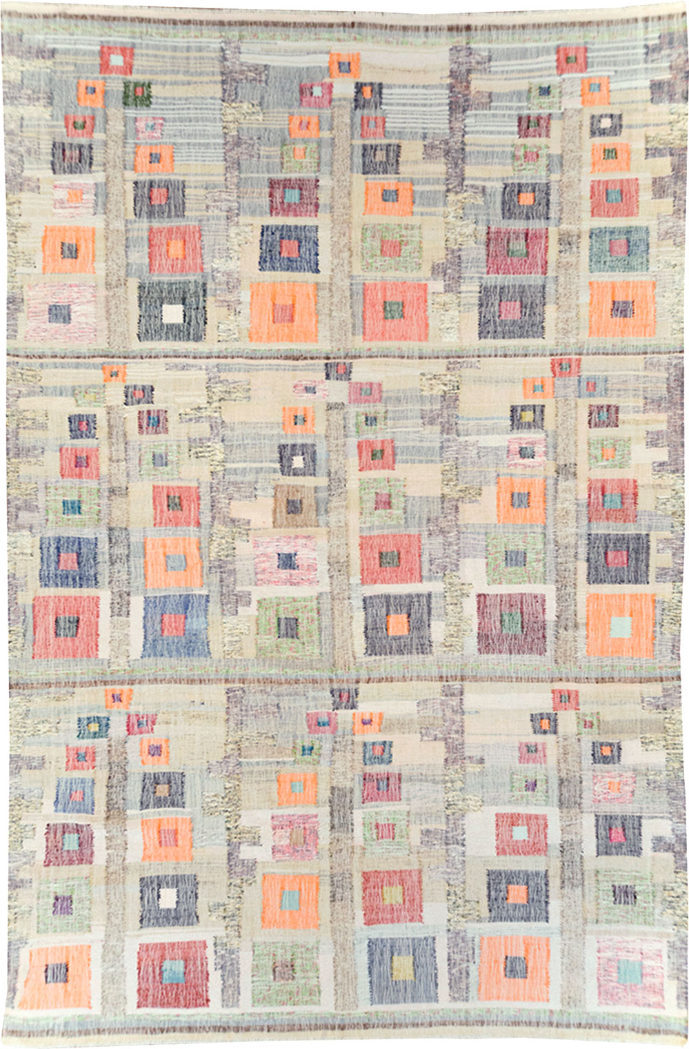 Contemporary Turkish Flatweave Room Size Carpet, No.32536 - Gss