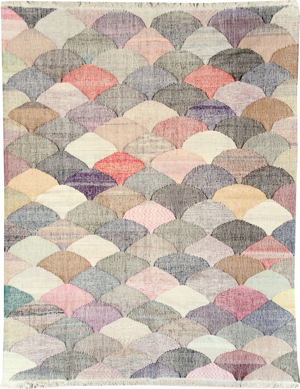 Contemporary Turkish Flatweave Room Size Carpet, No.32538 - Gss