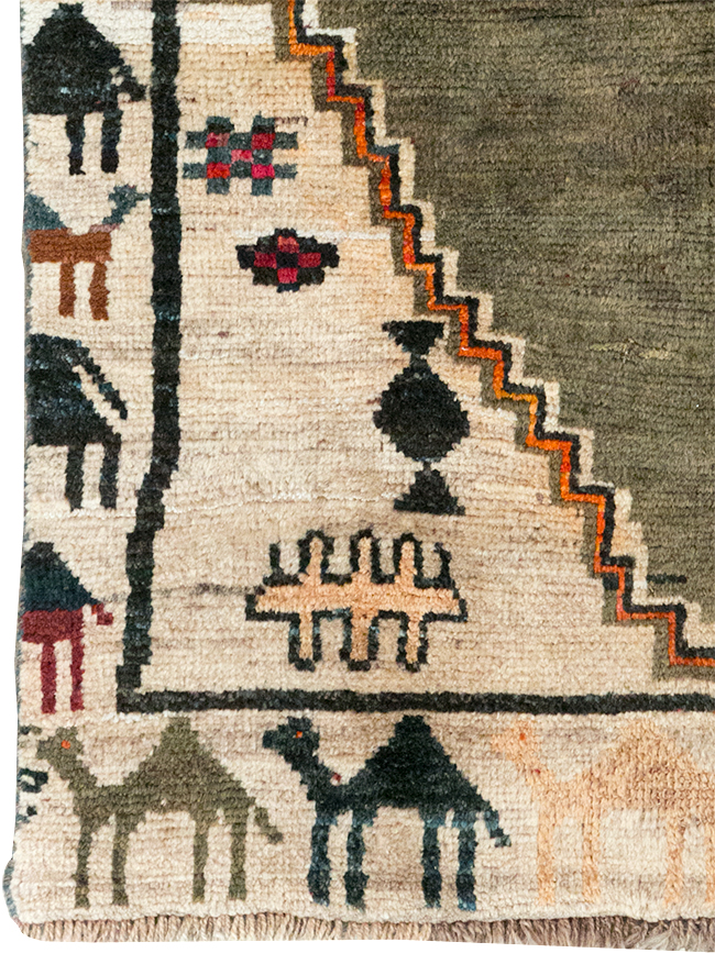 Vintage Persian Gabbeh Throw Rug, No.32540 - Gss