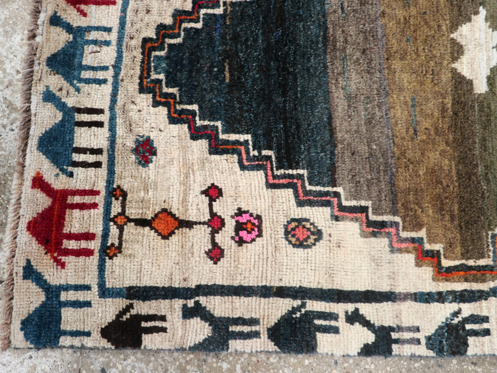 Vintage Persian Gabbeh Throw Rug, No.32540 - Gss