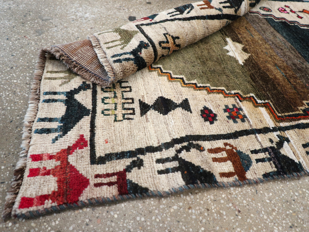 Vintage Persian Gabbeh Throw Rug, No.32540 - Gss