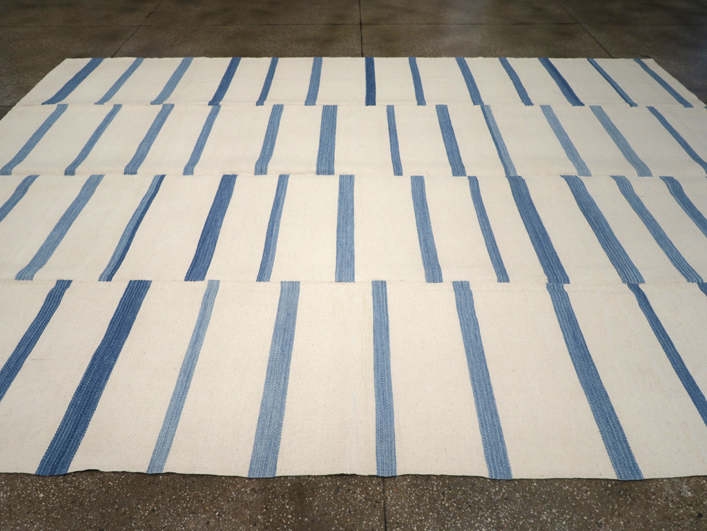 Contemporary Turkish Flatweave Room Size Carpet, No.32542 - Gss