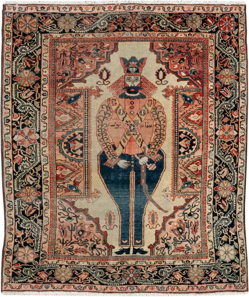 Antique Persian Sarouk Fereghan Pictorial Rug, No.32547 - Gss