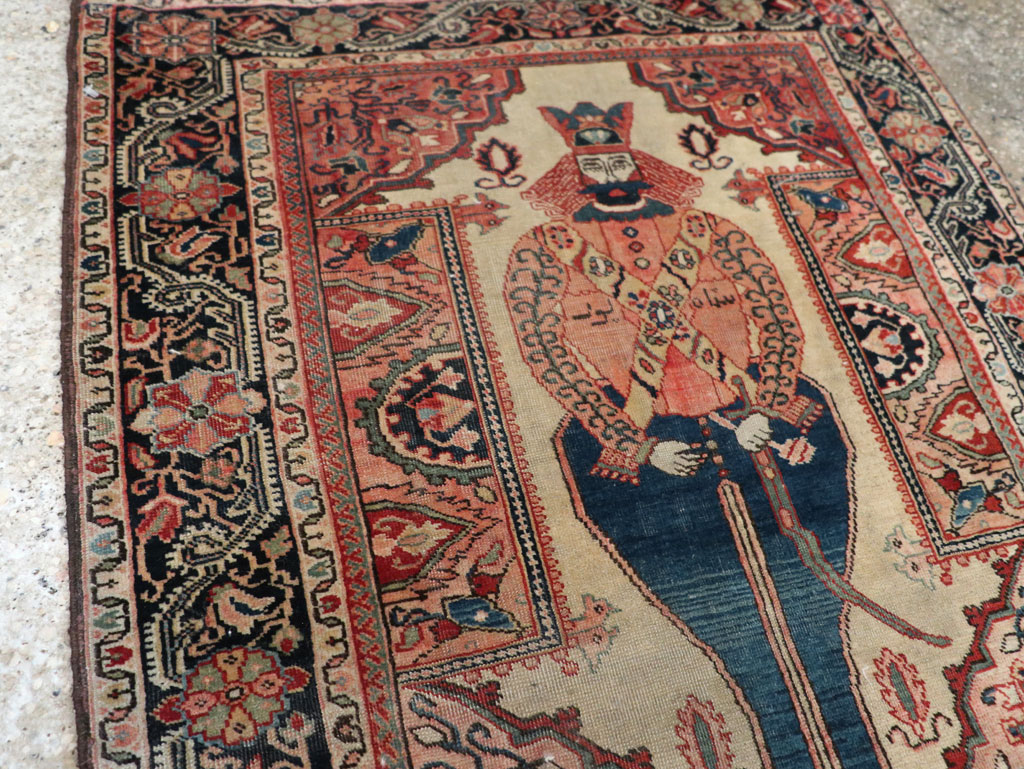 Antique Persian Sarouk Fereghan Pictorial Rug, No.32547 - Gss