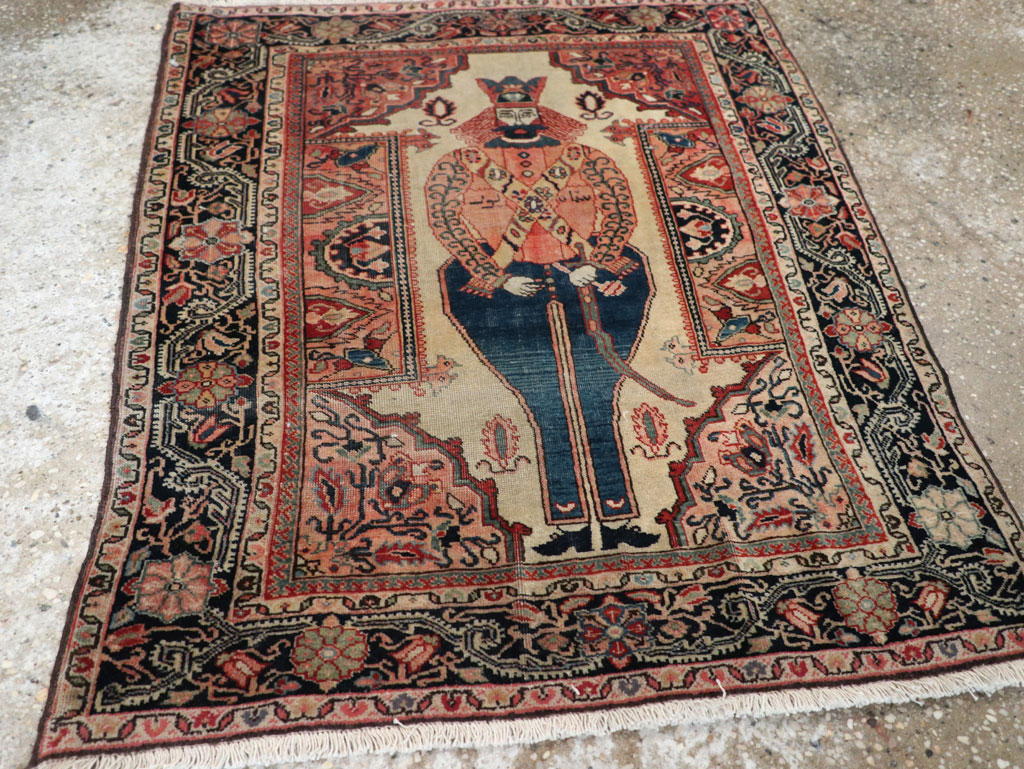 Antique Persian Sarouk Fereghan Pictorial Rug, No.32547 - Gss