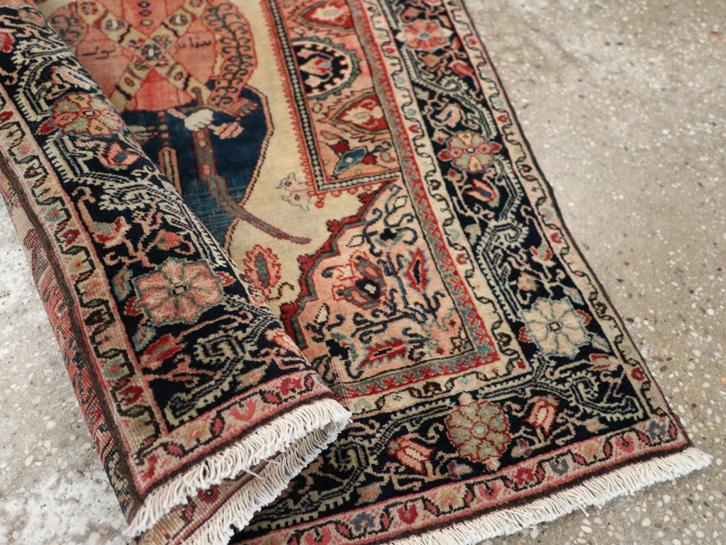 Antique Persian Sarouk Fereghan Pictorial Rug, No.32547 - Gss