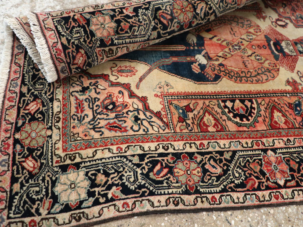 Antique Persian Sarouk Fereghan Pictorial Rug, No.32547 - Gss