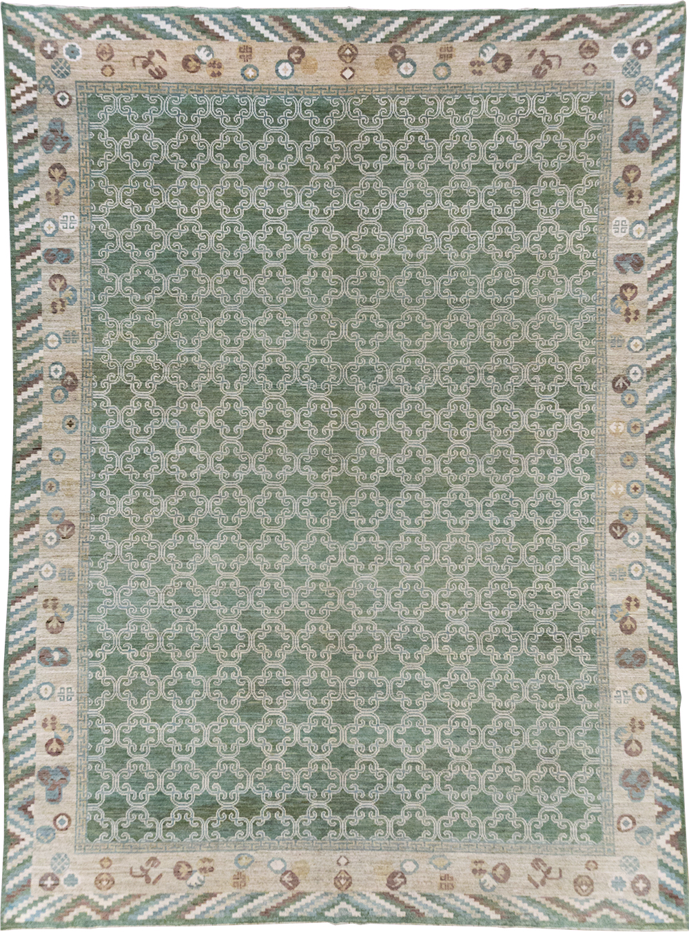 Modern East Turkestan Khotan Room Size Carpet, No.32549 - Gss