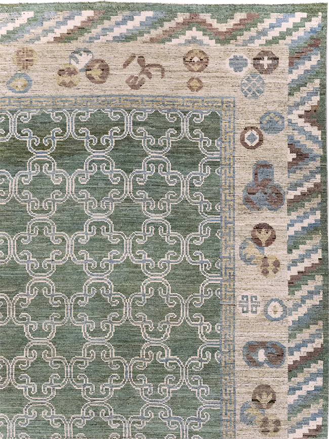 Modern East Turkestan Khotan Room Size Carpet, No.32549 - Gss