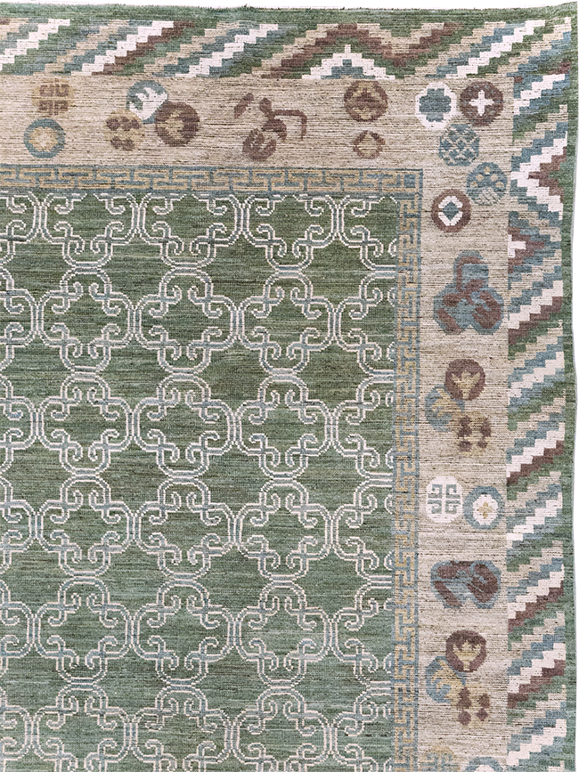 Modern East Turkestan Khotan Room Size Carpet, No.32549 - Gss