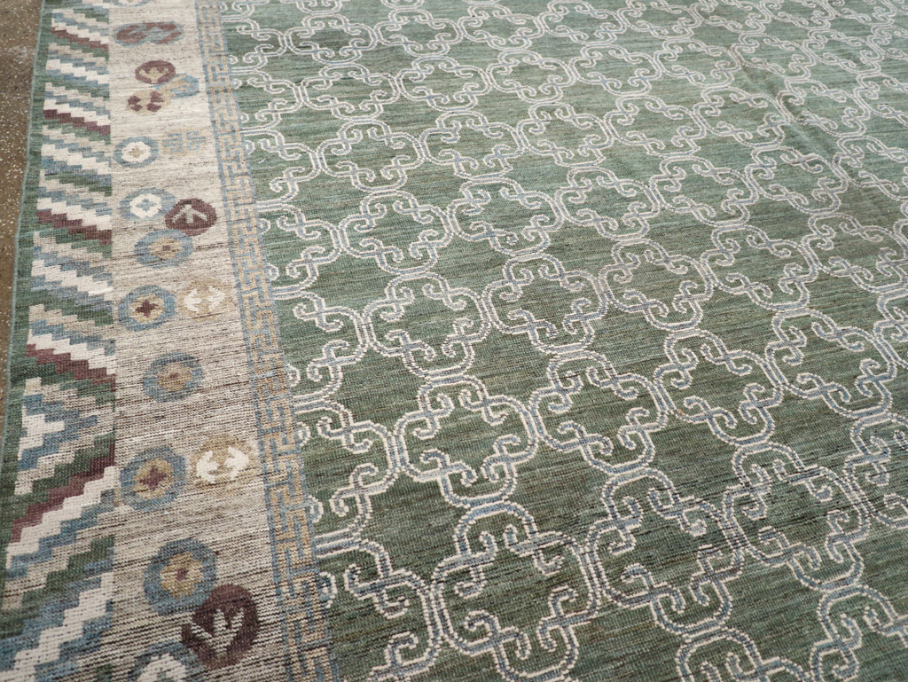 Modern East Turkestan Khotan Room Size Carpet, No.32549 - Gss