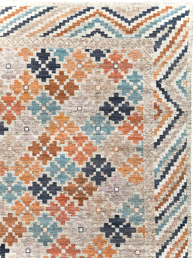 Modern East Turkestan Khotan Room Size Carpet, No.32554 - Gss