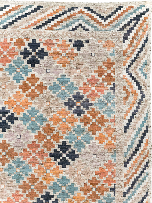 Modern East Turkestan Khotan Room Size Carpet, No.32554 - Gss