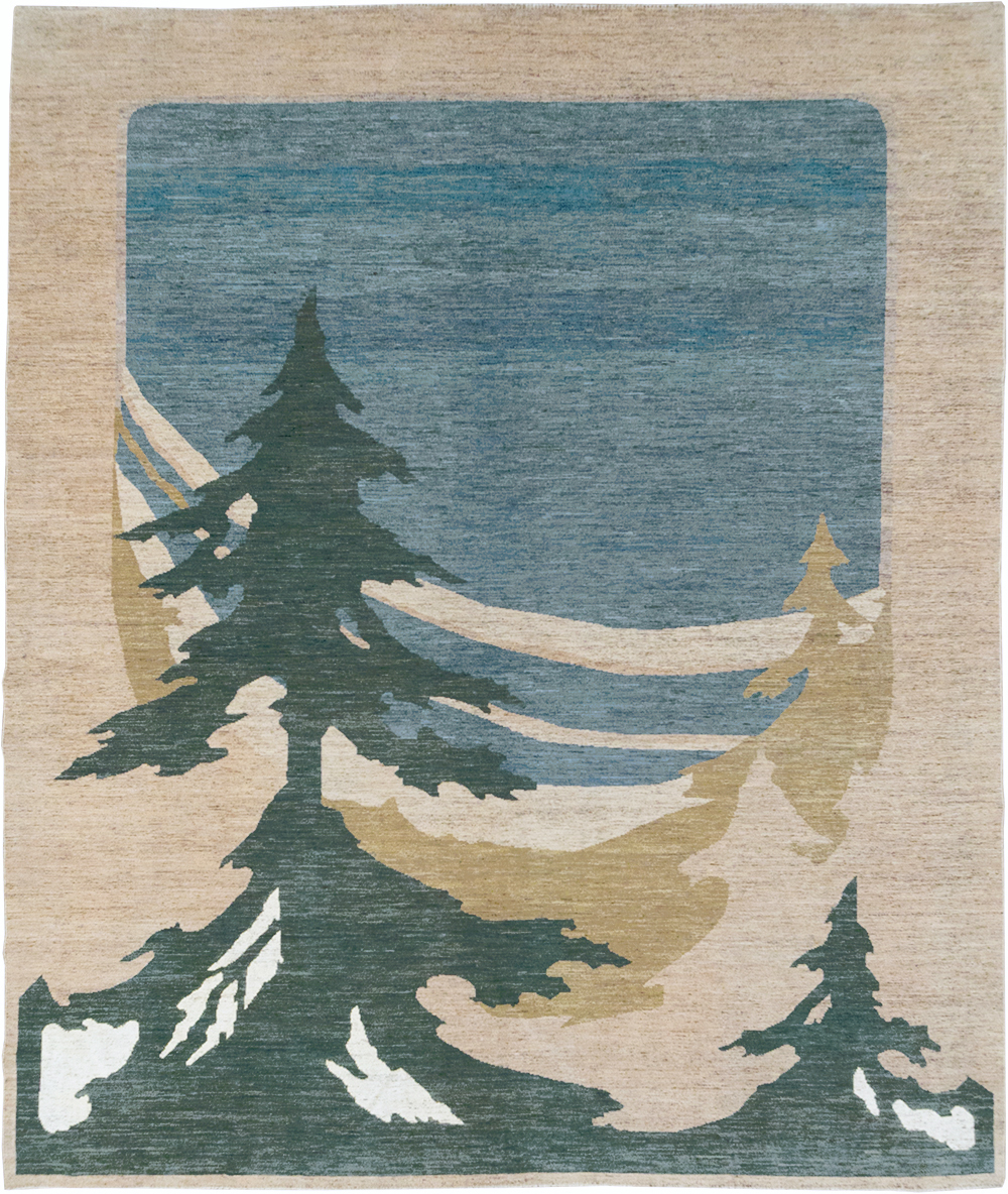 Modern East Turkestan Khotan Room Size Carpet, No.32556 - Gss