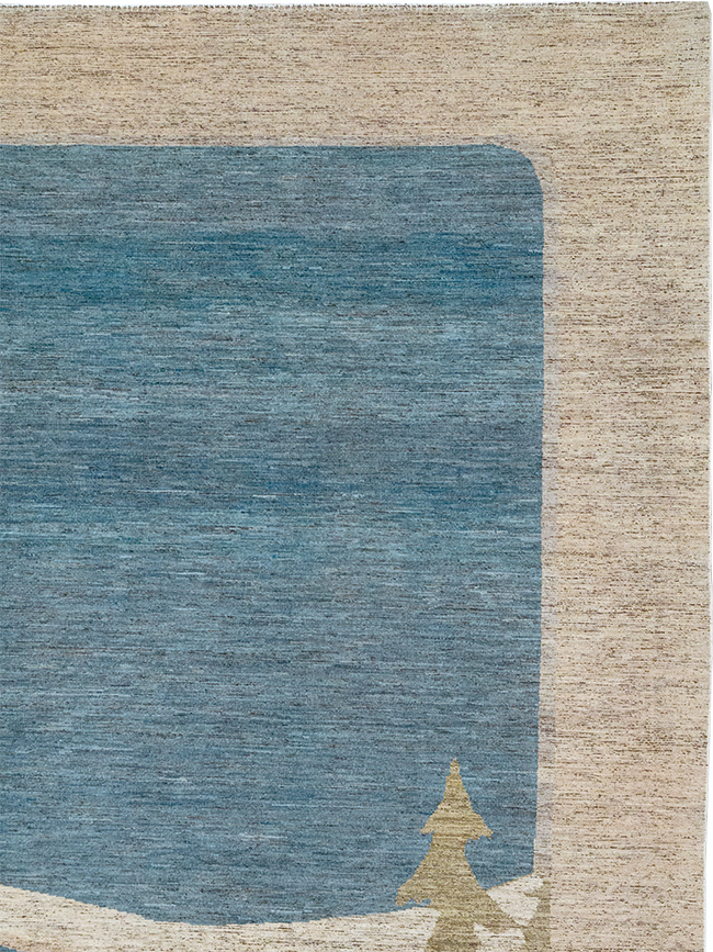 Modern East Turkestan Khotan Room Size Carpet, No.32556 - Gss
