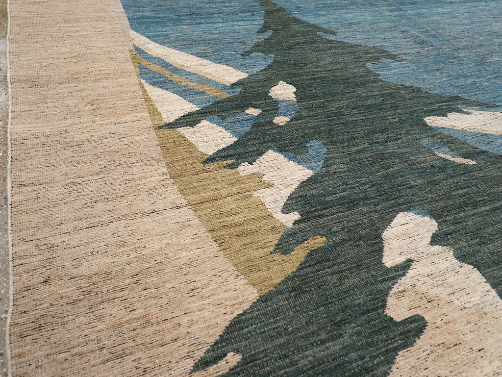 Modern East Turkestan Khotan Room Size Carpet, No.32556 - Gss