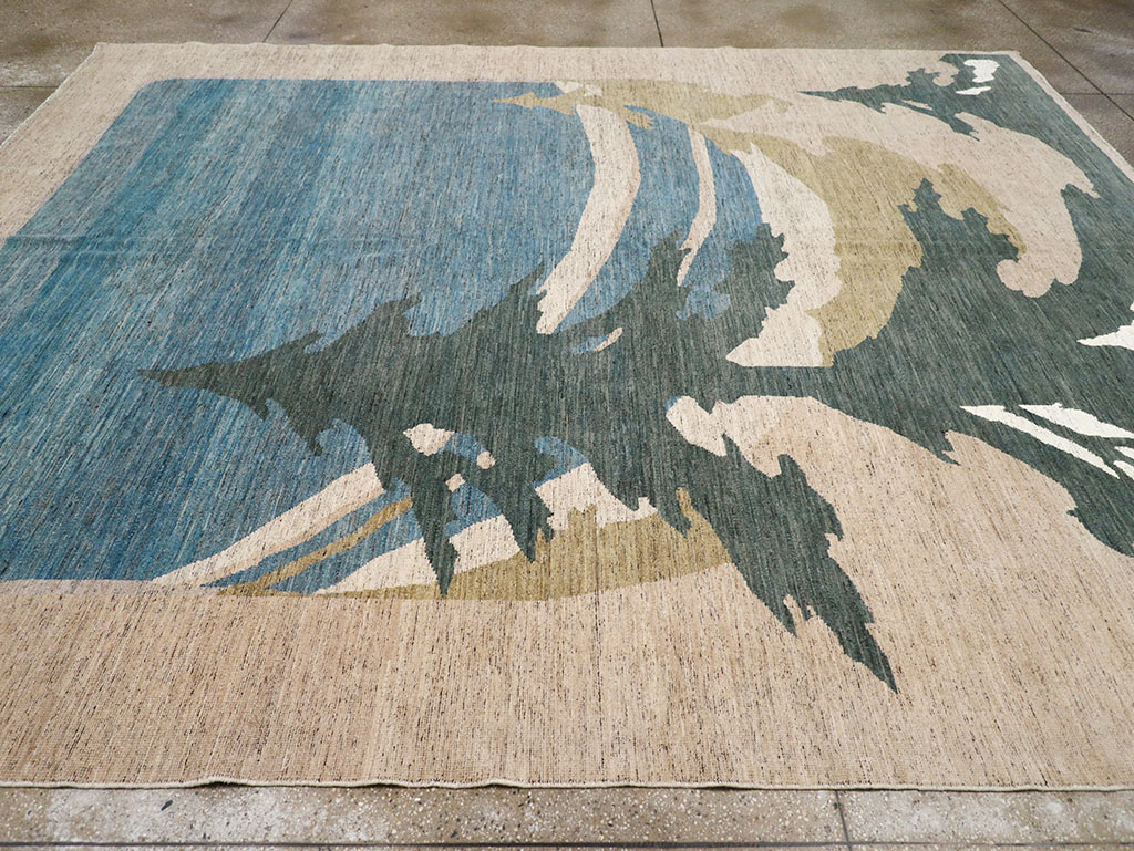 Modern East Turkestan Khotan Room Size Carpet, No.32556 - Gss