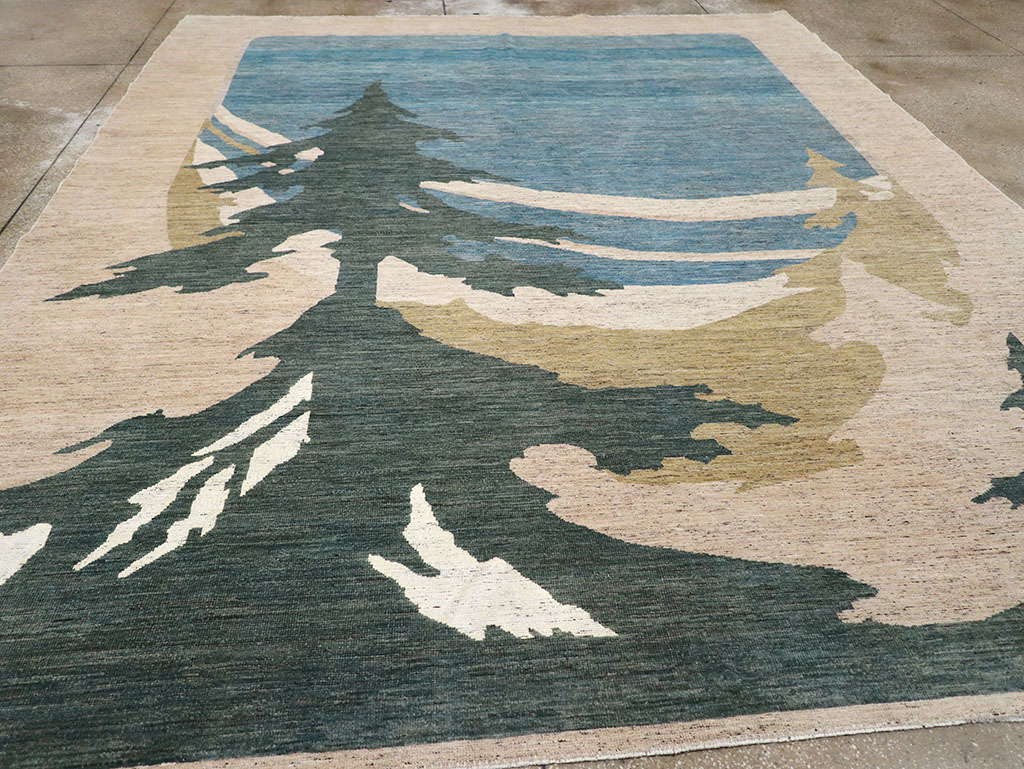 Modern East Turkestan Khotan Room Size Carpet, No.32556 - Gss