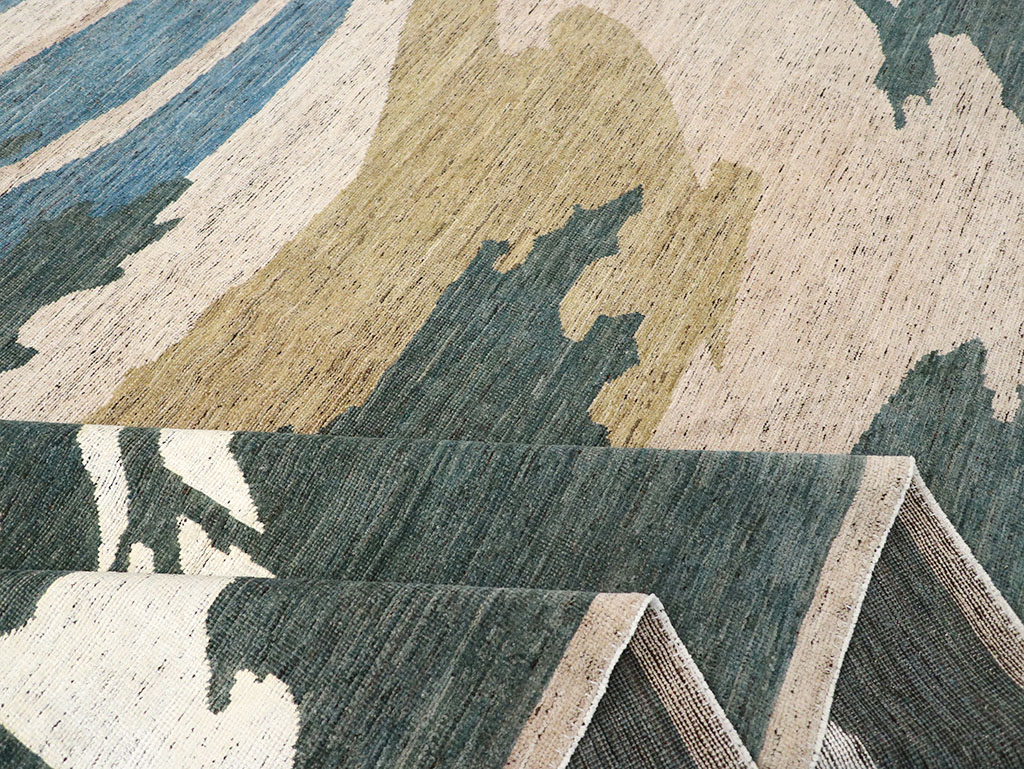 Modern East Turkestan Khotan Room Size Carpet, No.32556 - Gss