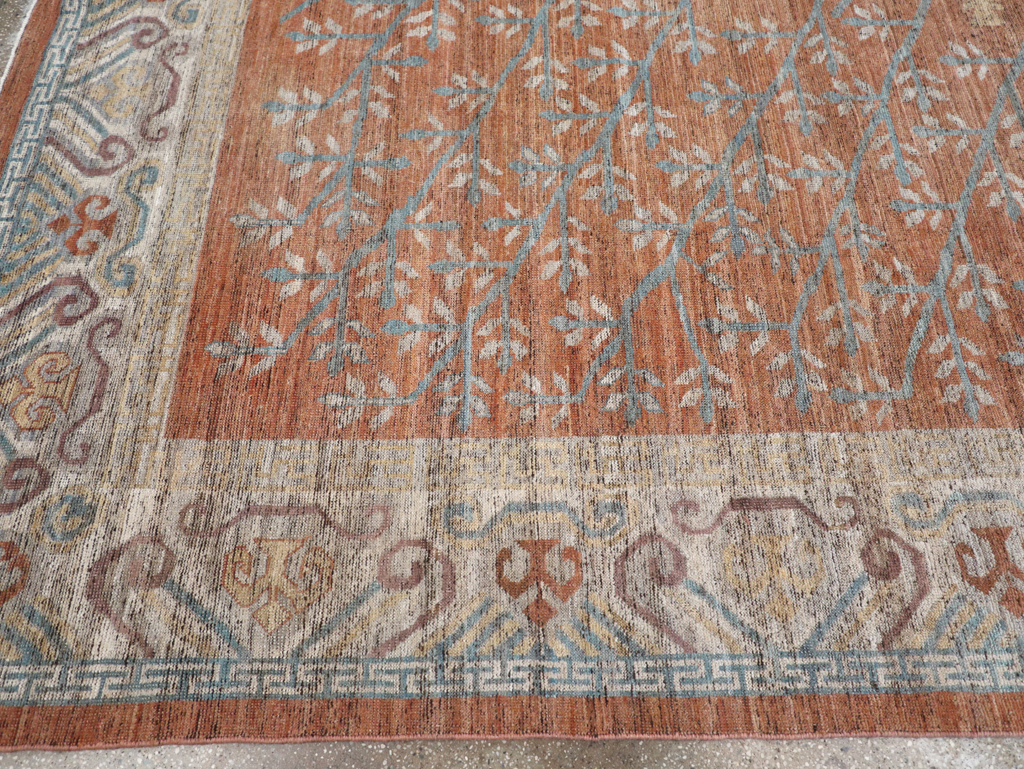 Modern East Turkestan Khotan Room Size Carpet, No.32559 - Gss
