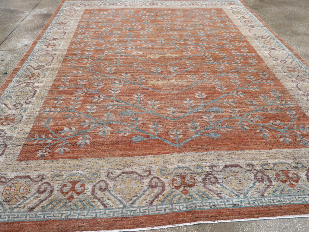 Modern East Turkestan Khotan Room Size Carpet, No.32559 - Gss