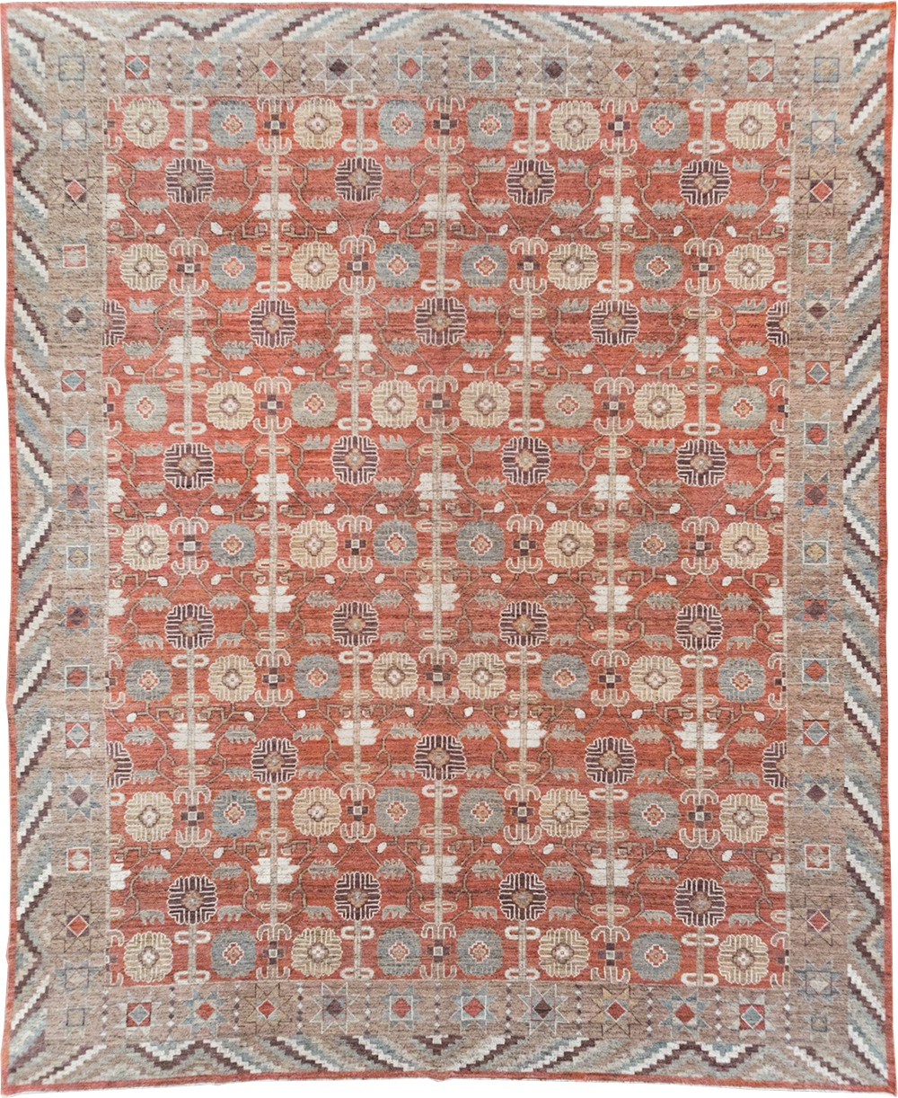 Modern East Turkestan Khotan Room Size Carpet, No.32561 - Gss