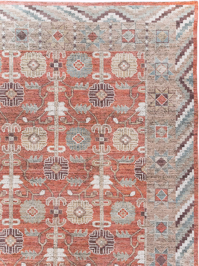 Modern East Turkestan Khotan Room Size Carpet, No.32561 - Gss
