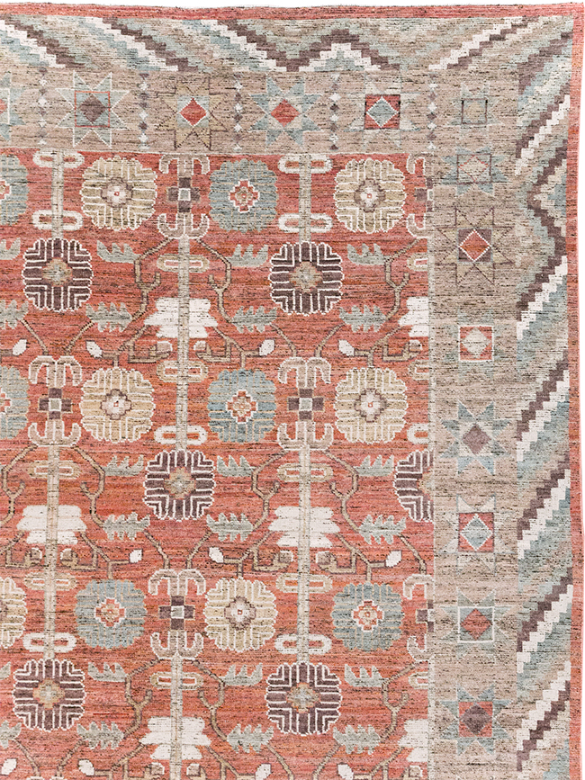 Modern East Turkestan Khotan Room Size Carpet, No.32561 - Gss