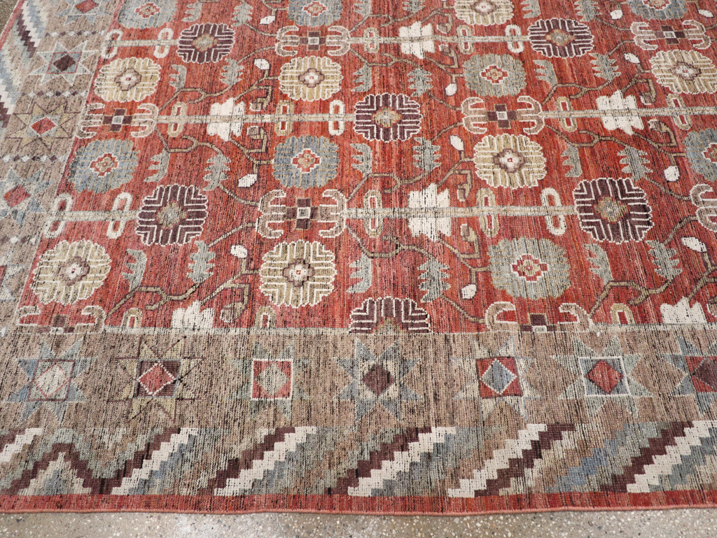 Modern East Turkestan Khotan Room Size Carpet, No.32561 - Gss