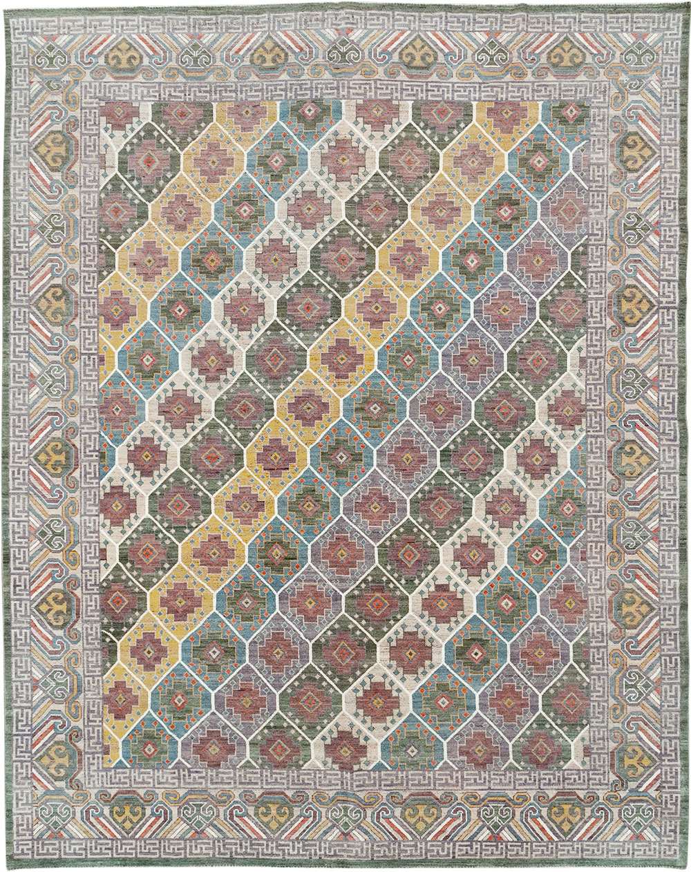 Modern East Turkestan Khotan Room Size Carpet, No.32562 - Gss