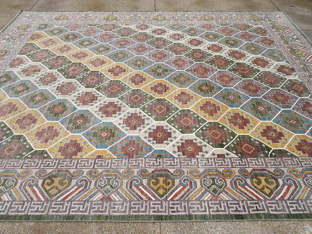 Modern East Turkestan Khotan Room Size Carpet, No.32562 - Gss