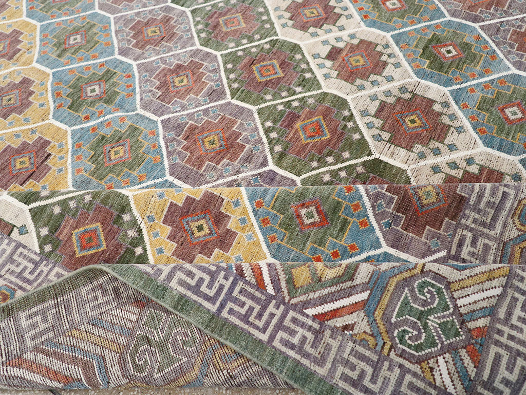 Modern East Turkestan Khotan Room Size Carpet, No.32562 - Gss