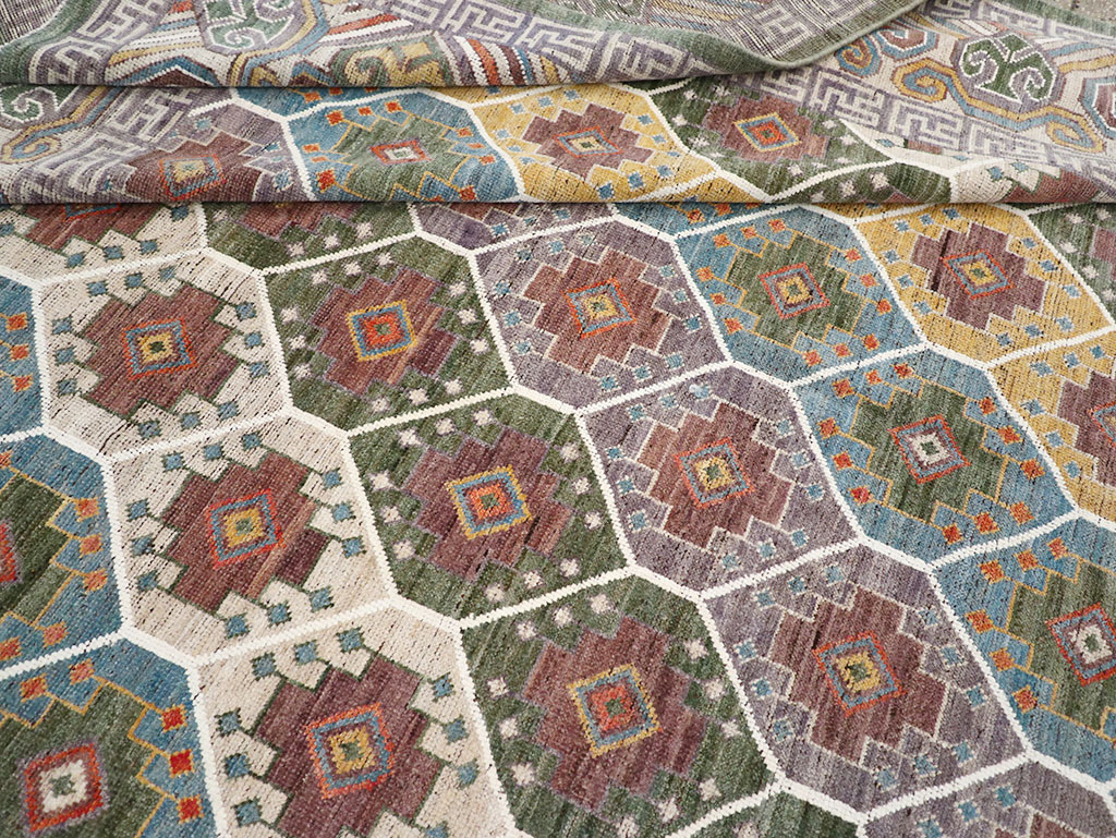 Modern East Turkestan Khotan Room Size Carpet, No.32562 - Gss