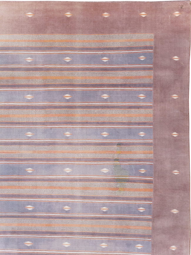 Vintage Indian Flatweave Dhurrie Large Room Size Carpet, No.32563 - Gss