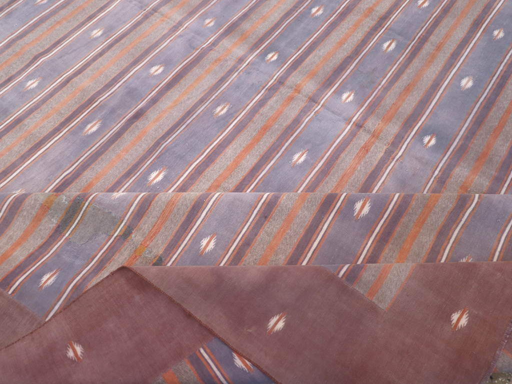 Vintage Indian Flatweave Dhurrie Large Room Size Carpet, No.32563 - Gss