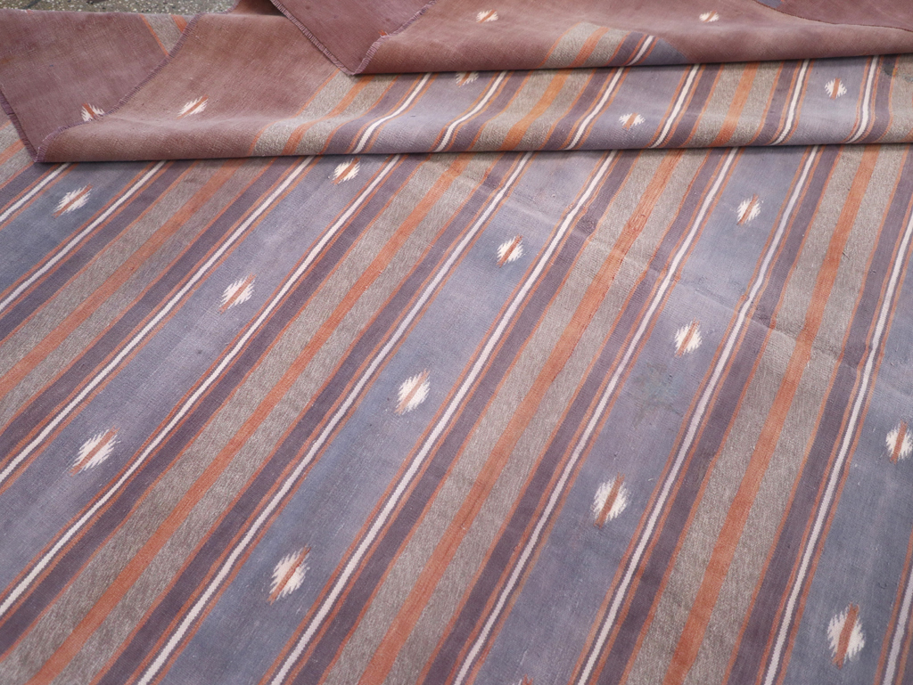 Vintage Indian Flatweave Dhurrie Large Room Size Carpet, No.32563 - Gss