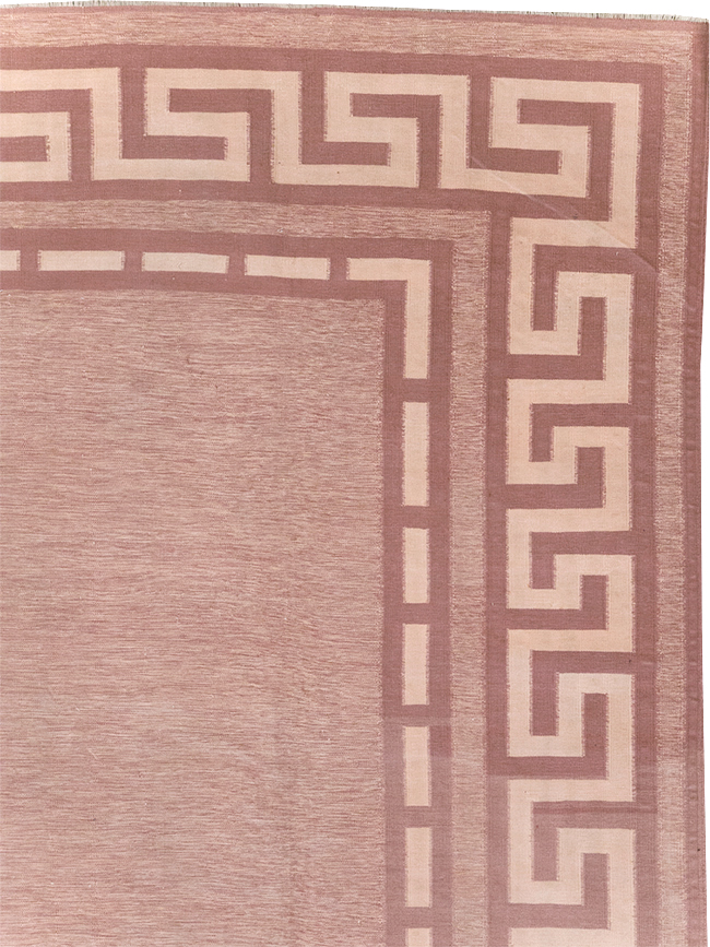 Vintage Indian Flatweave Dhurrie Room Size Carpet, No.32564 - Gss