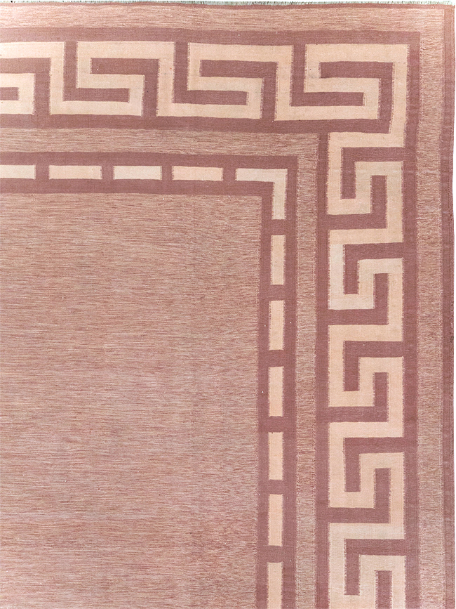 Vintage Indian Flatweave Dhurrie Room Size Carpet, No.32564 - Gss