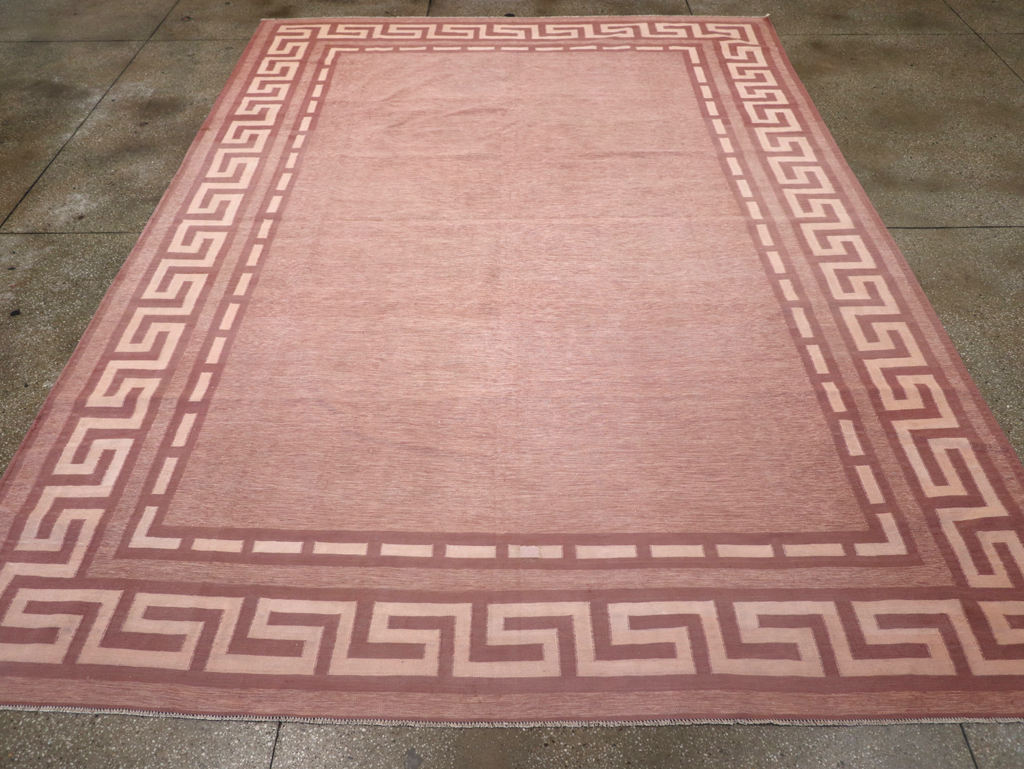 Vintage Indian Flatweave Dhurrie Room Size Carpet, No.32564 - Gss