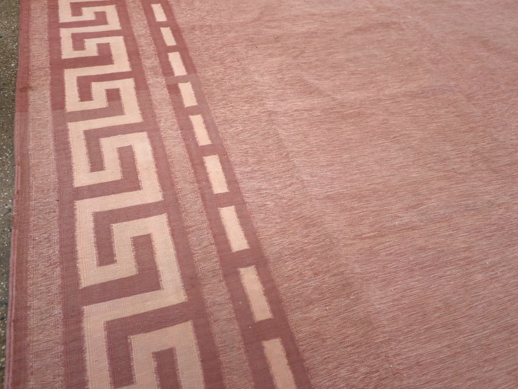 Vintage Indian Flatweave Dhurrie Room Size Carpet, No.32564 - Gss