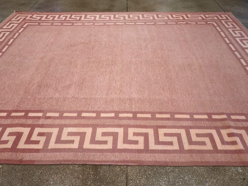 Vintage Indian Flatweave Dhurrie Room Size Carpet, No.32564 - Gss