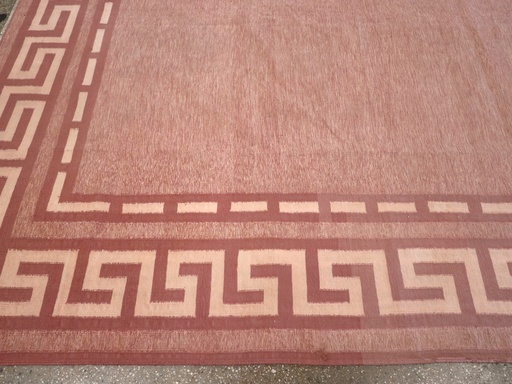 Vintage Indian Flatweave Dhurrie Room Size Carpet, No.32564 - Gss